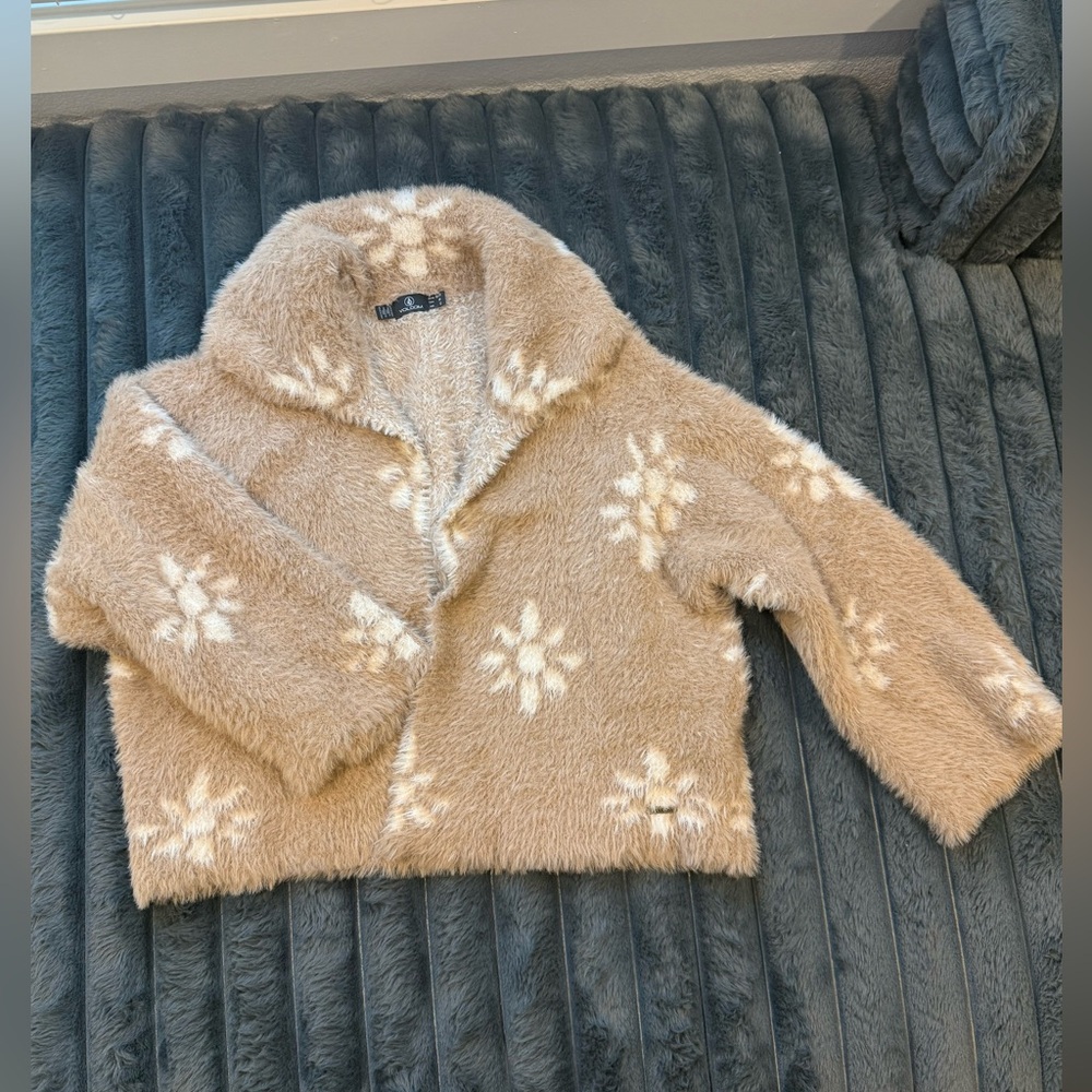 Women’s Volcom Cozy Tan Jacket with Flower Design